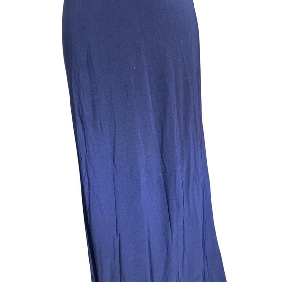 De Laru Navy Evening Long Dress Halter Beaded Baby Doll Sz 3/4 Y2K Style - Picture 16 of 16